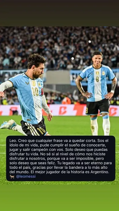 El sentido mensaje de Enzo Fernández hacia Messi y Otamendi.