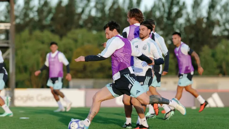 Lionel Messi en su último entrenamiento.