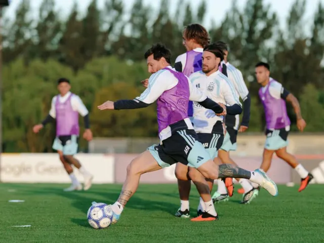 Lionel Messi en su último entrenamiento.