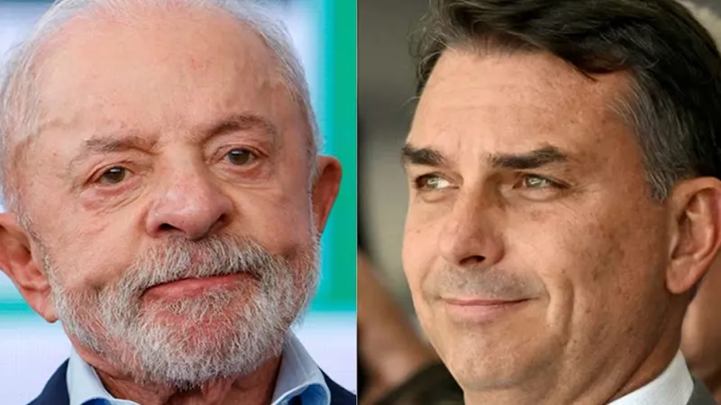 Lula y Flávio Bolsonaro.