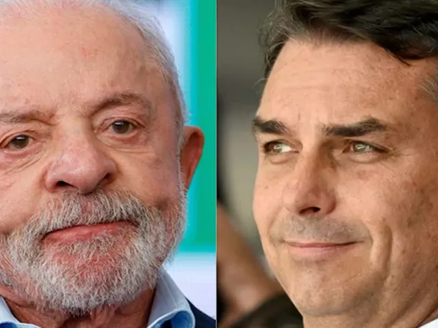 Lula y Flávio Bolsonaro.